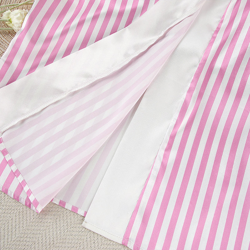 Pink Striped Silk Camisole Nightdress