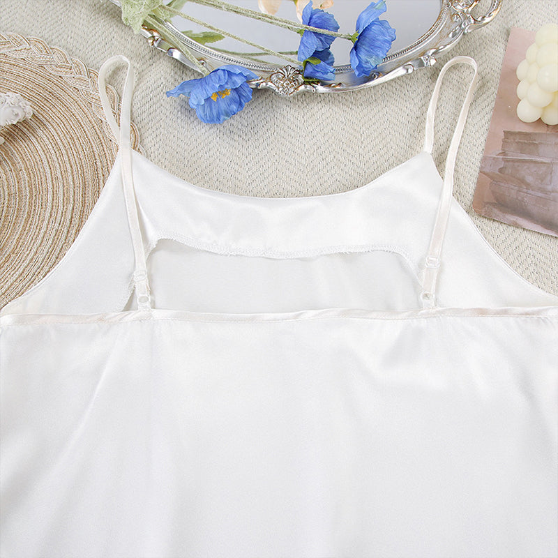 Pink Striped Silk Camisole Nightdress