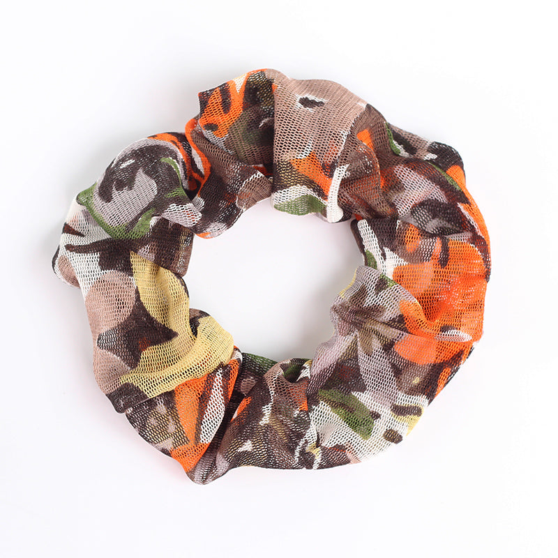 Silk Printed Large Intestine Hair Tie