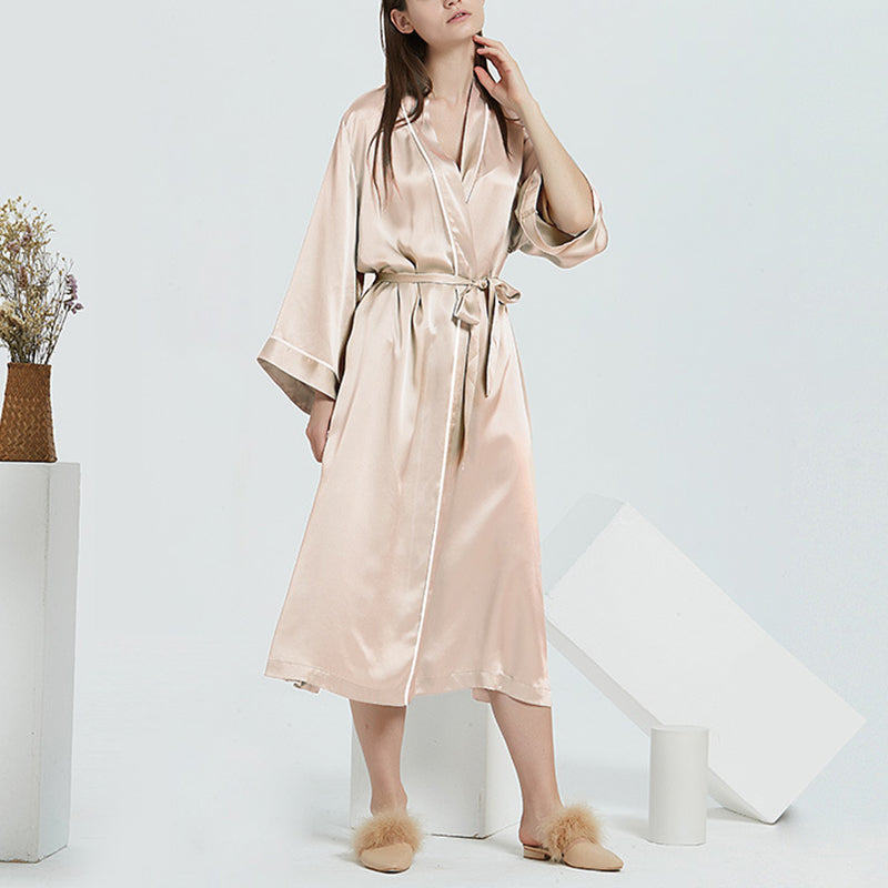 American Fashion Lace-Up 100% Mulberry Silk Nightdress