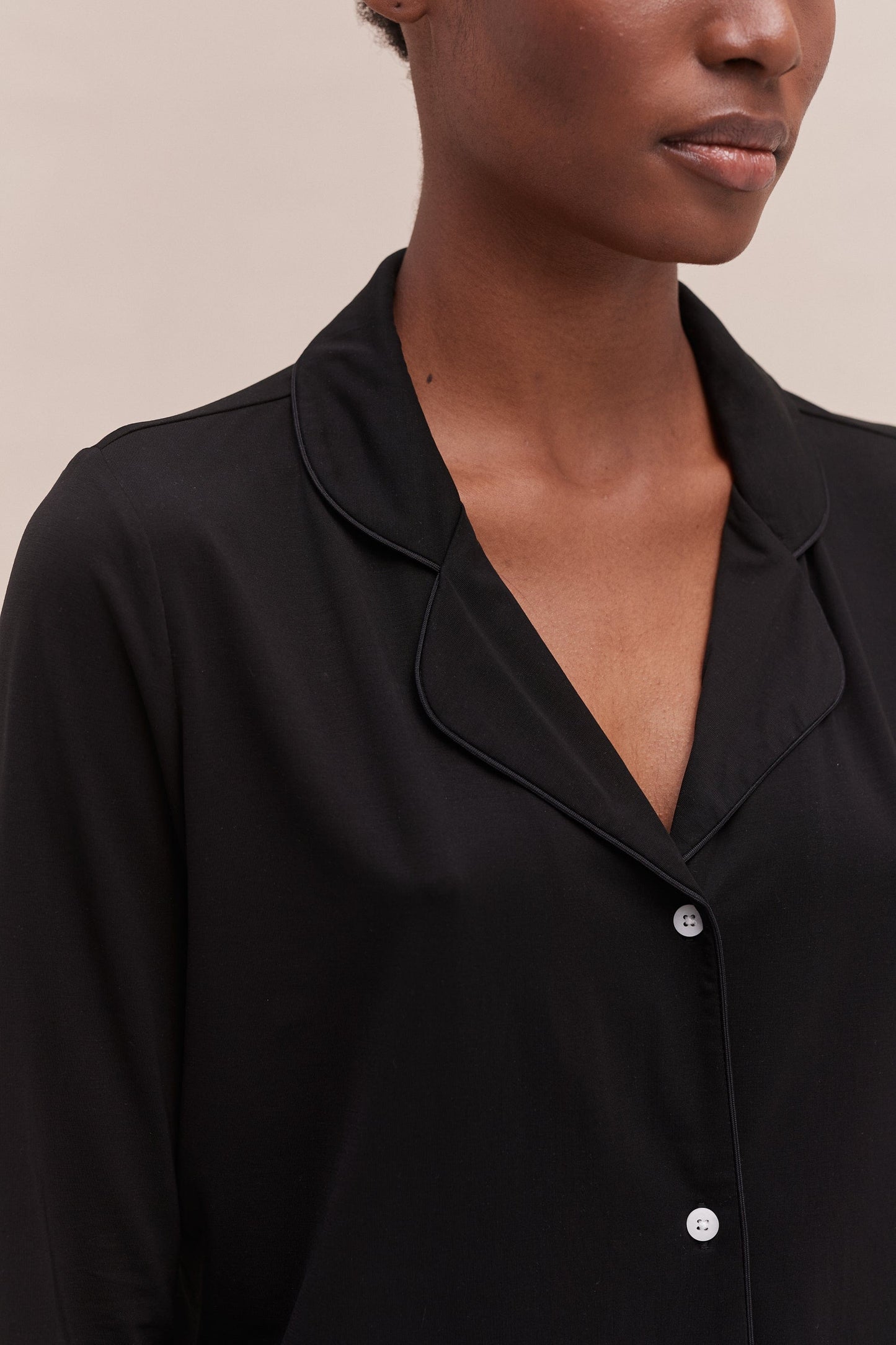 Lyocell Jersey Long Pyjama Set Black